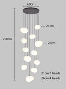 Axyaa Nordic Cream Pebble Chandelier for Dining Room, Staircase & Indoor Lighting