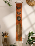Boho Moon Phase Cactus Tapestry by Axyaa for Aesthetic Room Decor