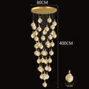 Axyaa Crystal Chandelier Stair Pendant Lamp Living Room Interior Lighting