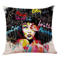 Axyaa African Women Face Print Cushion Cover - 45x45cm Home Decor Pillowcase