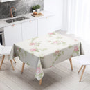 Axyaa Floral Tablecloth: Anti-Stain Waterproof Home Decoration for Kitchen, Fireplace, Countertop