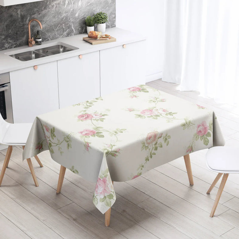 Axyaa Floral Tablecloth: Anti-Stain Waterproof Home Decoration for Kitchen, Fireplace, Countertop