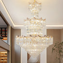 Axyaa Rotating Crystal Light Chandelier for Luxe Duplex Living Room