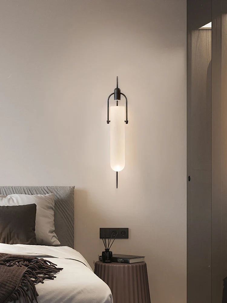 LED Glass Wall Lamp for Bedroom Lighting by Axyaa