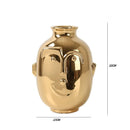 Axyaa Gold Ceramic Vase: Modern Living Room Decor, Dining Table Centerpiece