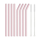Axyaa Pink Glass Straw - Reusable Borosilicate Drinking Straw Kit with Cleaning Brush