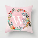 Axyaa Wreath Alphabet Pillow Cover - 45x45cm
