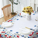 Axyaa Waterproof Rectangular Tablecloth for Coffee Table - Independence Day Flower Print
