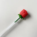 Axyaa Rose Straw Covers for Stanley Tumblers: Kawaii Hearts Silicone Toppers