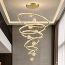 Axyaa Crystal Pendant Chandelier: Modern Living Room Steel Glass Globe LED Lighting