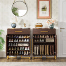 Axyaa Shoe Cabinet: Modern 20-Pair Shoe Storage with Drawer and Shelves