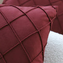 Burgundy Velvet Pillowcase for Living Room Sofa and Bedroom Decor by Axyaa