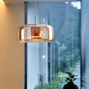 Axyaa Glass Pendant Chandeliers for Dining Room - LED Hanging Ceiling Lights