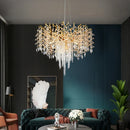 Axyaa Gold Tree Branch Crystal Chandelier - Modern Luxury Ceiling Lamp for Kitchen, Living Room