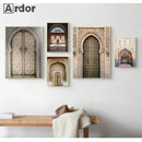 Morocco Door Arabic Art Canvas Poster by Axyaa for Home Decor