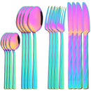 Axyaa 16-Piece Black Stainless Steel Cutlery Set for Western Dining