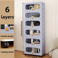 Axyaa 6-Layer Large-Capacity Cabinet with Wheels: Easy Assembly for Kitchen/Bathroom/Living Room