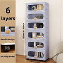 Axyaa 6-Layer Large-Capacity Cabinet with Wheels: Easy Assembly for Kitchen/Bathroom/Living Room