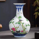 Axyaa Blue White Porcelain Vase Arranger Dracaena sanderiana Home Decor