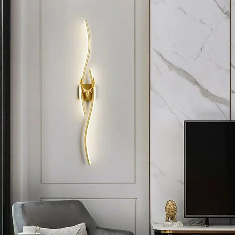 Axya Antler LED Wall Lamp in Black Gold for Stylish Indoor Decor