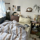 Axyaa Striped Duvet Cover with Pillowcase Set, Twin-Queen Size, Fashionable Home Bedding