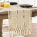 Axyaa Knotted Tassel American Style Table Runner for Home Decor