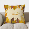 Axyaa Autumn Leaf Pattern Throw Pillow Cover for Sofa, Bedroom & Car