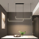 Axyaa Black LED Pendant Lights: Nordic Modern Chandelier for Dining Room, Kitchen, Bar