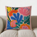 Colorful Floral Patterned Throw Pillow Cover for Sofa, Bedroom, Car - Axyaa