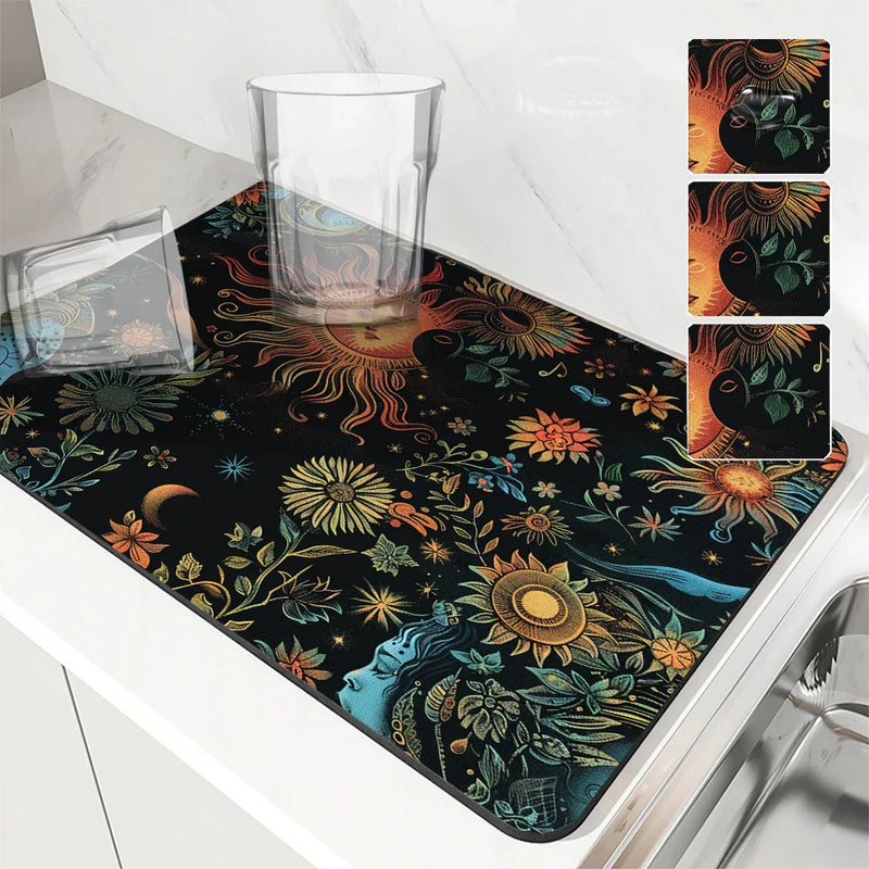 Axyaa Plants Flowers Branches Leaves Absorbent Drying Mat