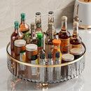 Axyaa Rotating Spice Rack Organizer with Base Storage Bin for Kitchen and Cosmetic Storage