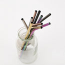 Axyaa Rose Steel Straw Set - Reusable Straws for Drinks & Cocktails