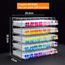 Axyaa Acrylic Marker Pen Holder & Storage Shelf for Office & School Supplies