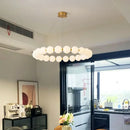 Axyaa Nordic Buddhist Beads Pendant Chandelier_LED Circular Dining Lamp