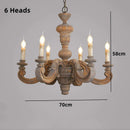 Axyaa White Woodcarving Chandelier: Antique E14 Candle Light for Living Room Bedroom Kitchen