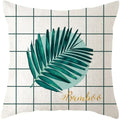 Axyaa Plants Print Linen Cushion Cover for Stylish Home Decor 45*45cm