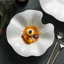 Axyaa Lotus Leaf Ceramic Soup Plate Set for Molecular Cuisine