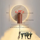 Axyaa Vintage LED Wall Lamps with Pull Chain Switch, Yellow Travertine Effect