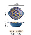 Axyaa Bohemian Retro Ceramic Tableware Set for Serving and Dining