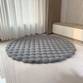Axyaa Rabbit Hair Bubble Velvet Round Rug Plush Imitation Fur Mat for Home Decor