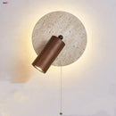 Axyaa Wood LED Wall Sconce Pull Chain Bedroom Rotate Nordic Modern Light