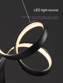 Axyaa Twisted Wave LED Pendant Lights Modern Creative Ceiling Chandelier for Living Dining Bedroom