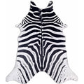 Axyaa Cow Print Faux Hide Rug: Zebra Design Durable Carpet for Home Decor