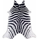 Axyaa Cow Print Faux Hide Rug: Zebra Design Durable Carpet for Home Decor