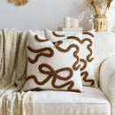 Axyaa Chenille Floral Pillow Cover 45x45cm in Beige Brown Pink Orange