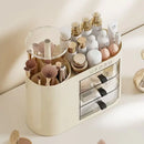 Axyaa 3-Drawer Makeup Organizer Box for Brushes, Lipsticks, Eyeshadow - Dustproof Storage
