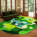 Floral Green Carpet by Axyaa - Soft Plush Rug for Bedroom or Living Room