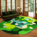Floral Green Carpet by Axyaa - Soft Plush Rug for Bedroom or Living Room