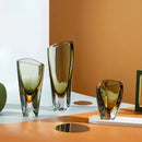 Axyaa Amber Glass Vase Hydroponics Desk Decoration Modern Home Decor