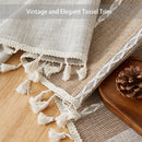 Axyaa Linen Cotton Waterproof Tablecloth for Dining Coffee Table Kitchen Room Decor